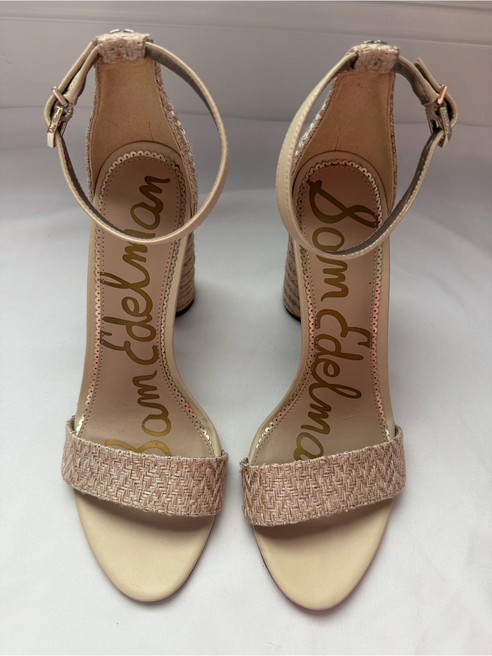 Sam Edelman Yamile Ankle-Strap Sandals in Sand Size 8.5
